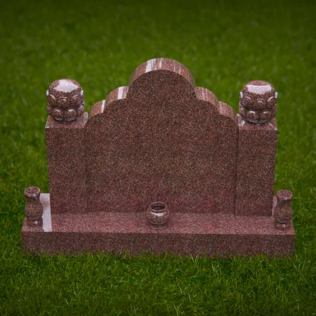 1892 - Scalloped Double Monument with Ornate Top Finials
