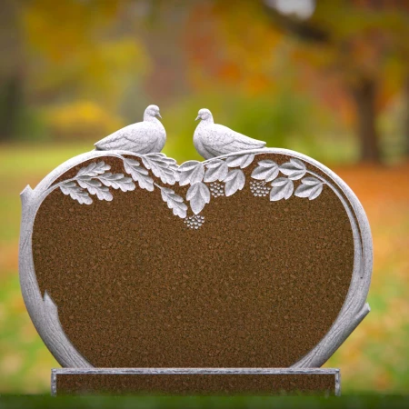 paired birds carved into granite for timeless remembrance for headstones