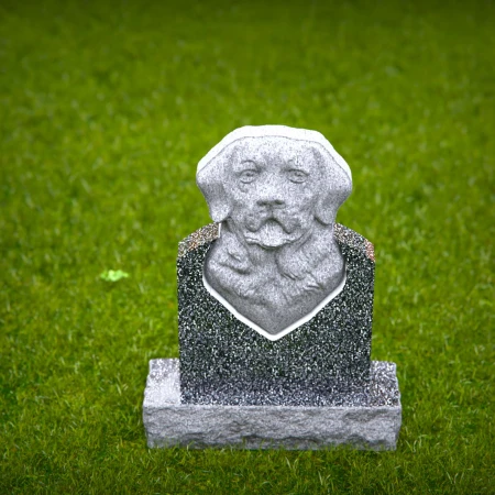 canine remembrance stone with sculpted portrait detail for memorials