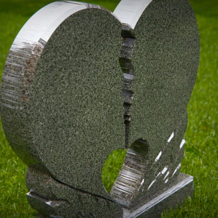 headstone near me featuring broken heart companion style for grave markers