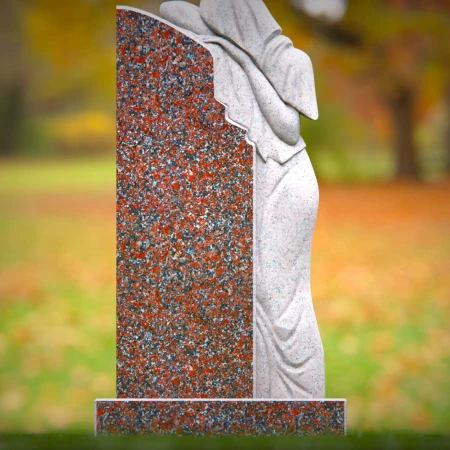 A graceful winged figure carved to reflect loving grave markers