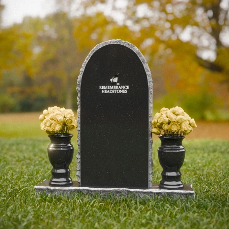 1859 - Rounded Upright Headstone with Rustic Border