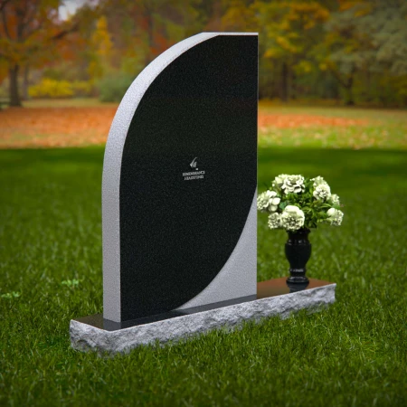 Modern curved memorial headstones with dual-tone finish for elegant tribute.