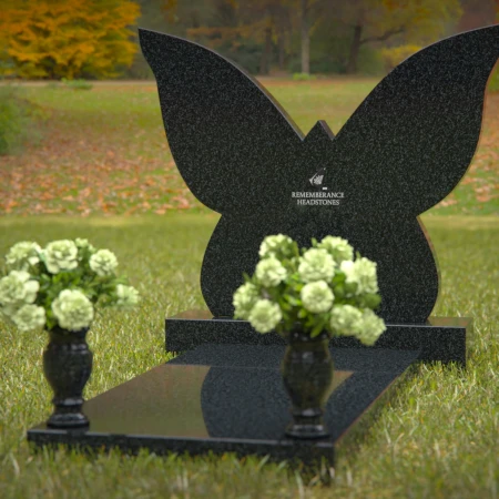 Butterfly-shaped headstones symbolizing eternal freedom and remembrance.