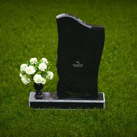 Elegant granite headstones featuring a wave motif design for timeless memorials.