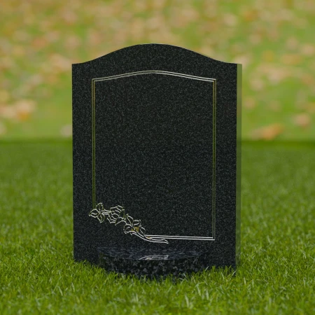 1677 - Eleganter Gedenkstein mit floraler Gravur - Eine Hommage der Liebe und Erinnerung