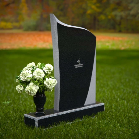 Modern curved memorial headstones crafted with elegant simplicity.