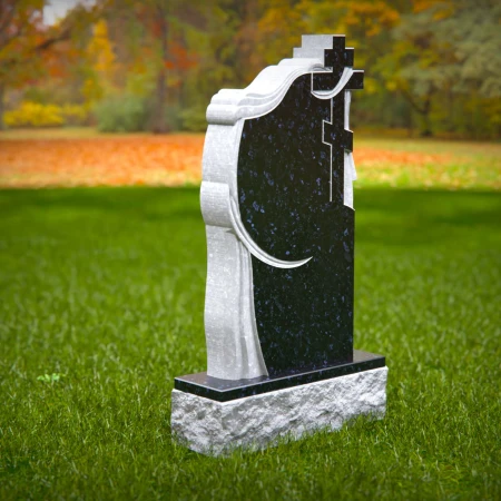 Mirrored faith elements wrapped in soft carving create heartfelt memorials