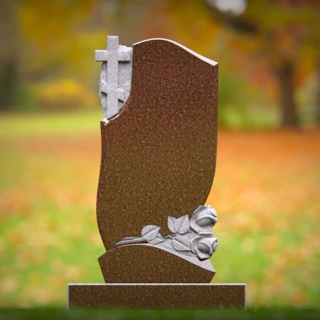 Rose and cross tribute carved with love into these headstone prices