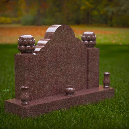 1892 - Scalloped Double Monument with Ornate Top Finials