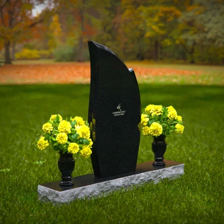 Elegant asymmetrical granite headstones crafted as unique memorial tributes.