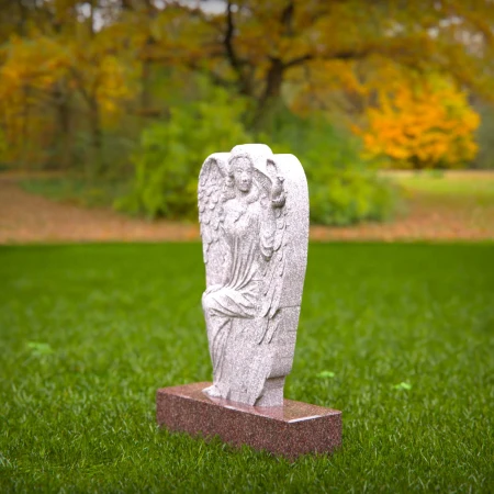 Graceful memorial design inspired by angelic figure for headstone near me