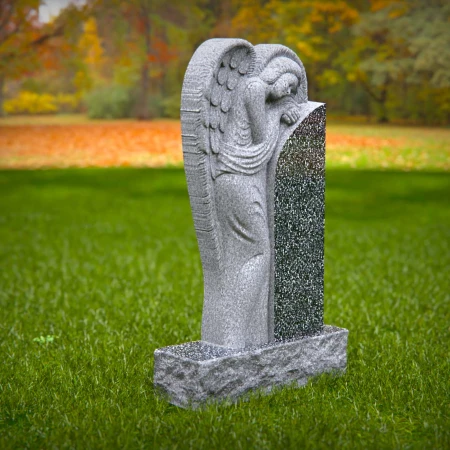 Artisan-crafted angel expresses warmth and memory in headstone near me