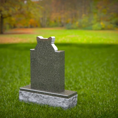 pet headstone showcasing realistic 3D cat image for grave markers