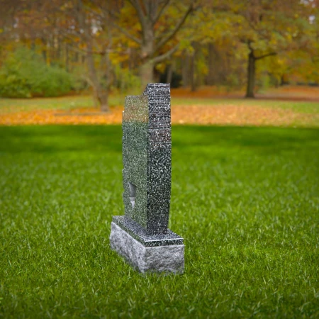 floral motif on headstone representing graceful goodbye for memorials