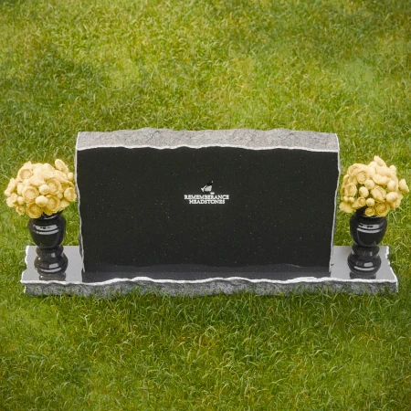 1850 - Flat Top Companion Headstone with Rustic Edge