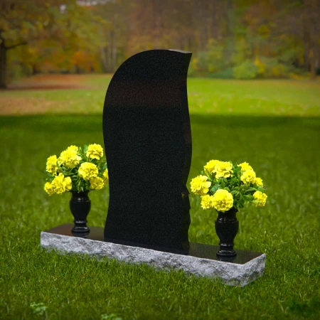 Elegant curved granite headstones with wave accents for timeless memorials.