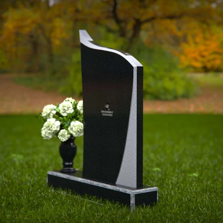 Modern curved memorial headstones crafted with elegant simplicity.