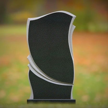 Modern curved headstones offering a sleek tribute to loved ones.