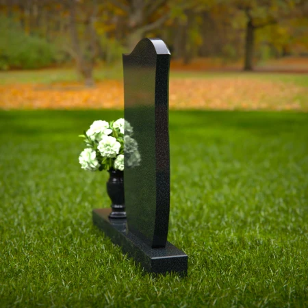 Modern wave design headstones shaped for graceful memorial tribute.