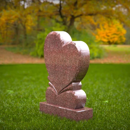 dual heart headstone etched with timeless emotional depth for memorials