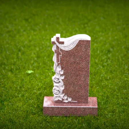 ornate flower and cross design for spiritual memorials for tombstones