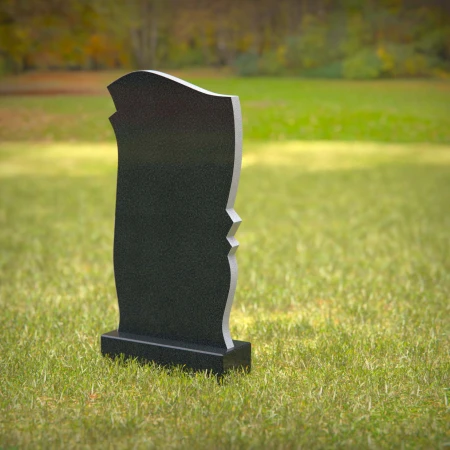 Modern curved headstones offering a sleek tribute to loved ones.