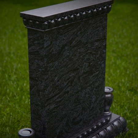 1883 - Polished Upright Gravestone Monument with Decorative Base
