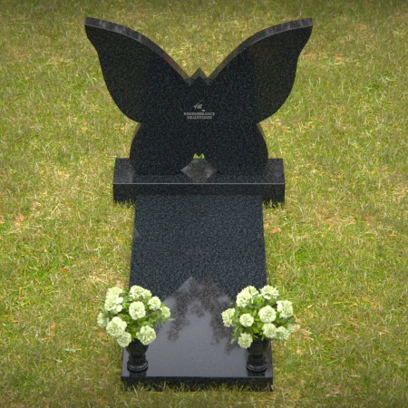 Butterfly-shaped headstones symbolizing eternal freedom and remembrance.
