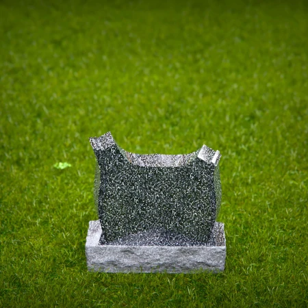 1952 - Contemporary Granite Headstone with Unique Curved Top and Polished Finish