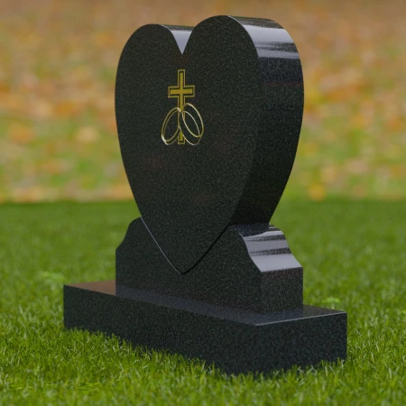 1675 - Herzförmiger Gedenkstein mit Kreuz und Ringen - Eine Hommage an Liebe und Glauben