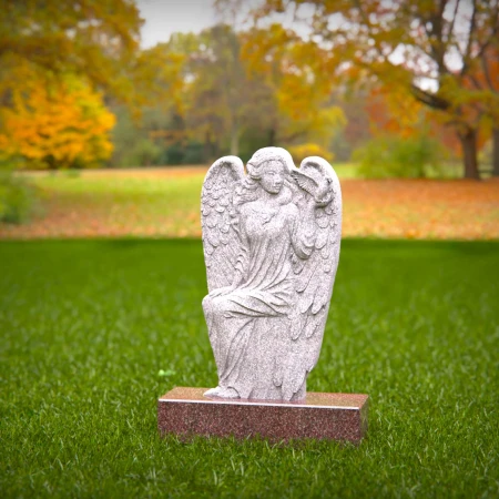 Graceful memorial design inspired by angelic figure for headstone near me