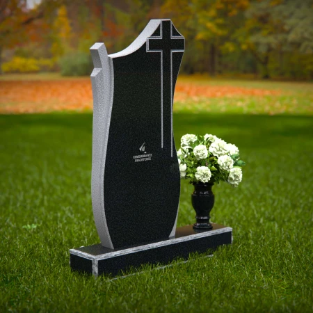 Graceful granite cross headstones symbolizing faith and remembrance.