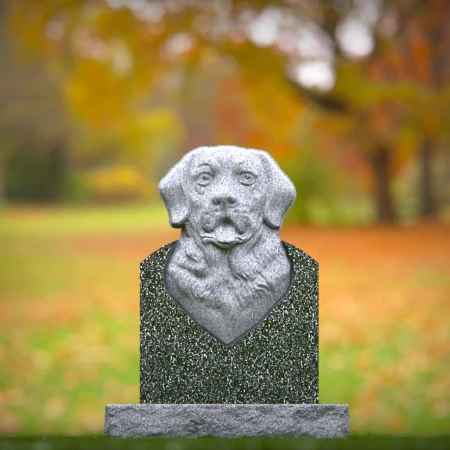 canine remembrance stone with sculpted portrait detail for memorials