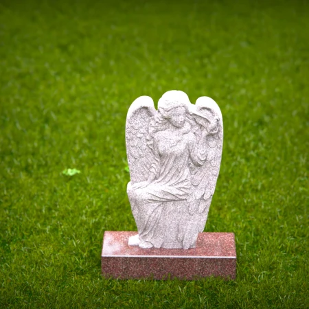 Graceful memorial design inspired by angelic figure for headstone near me