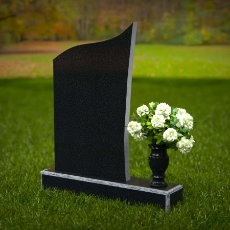 Modern curved memorial headstones crafted with elegant simplicity.