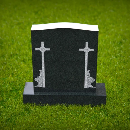 1597 - Elegant Christian Headstone with Cross Engravings