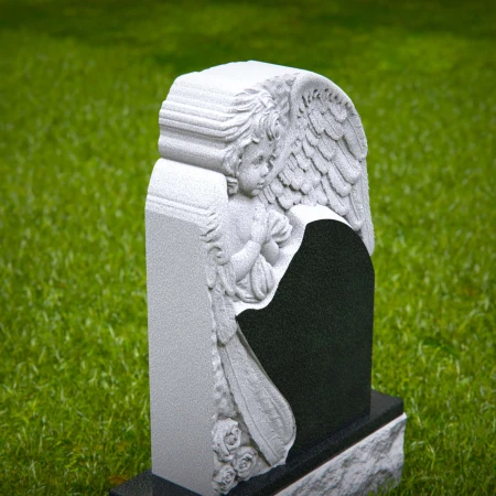 Cherished angel tombstones sculpted for youthful memory