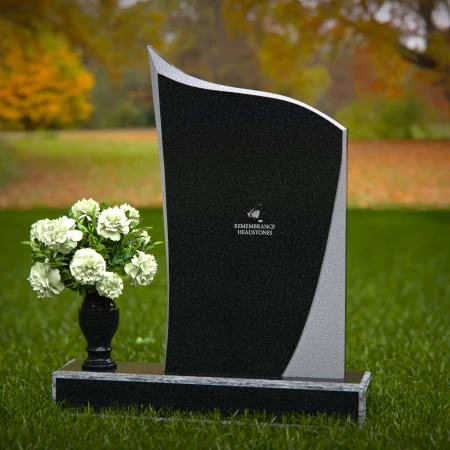 Modern curved memorial headstones crafted with elegant simplicity.