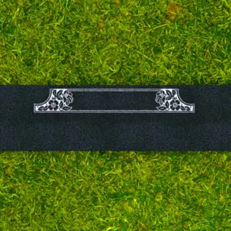 1648 - Flache Grabplatte aus Granit mit Blumen-Gravur