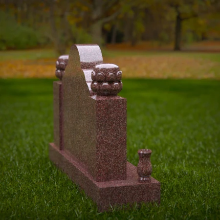 1892 - Scalloped Double Monument with Ornate Top Finials