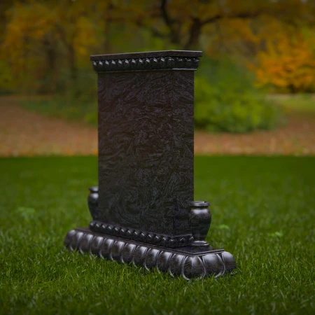 1883 - Polished Upright Gravestone Monument with Decorative Base