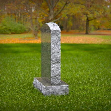1790 - Lápida Vertical Clásica con Elegante Grabado de Rosa - Piedra Conmemorativa Personalizada