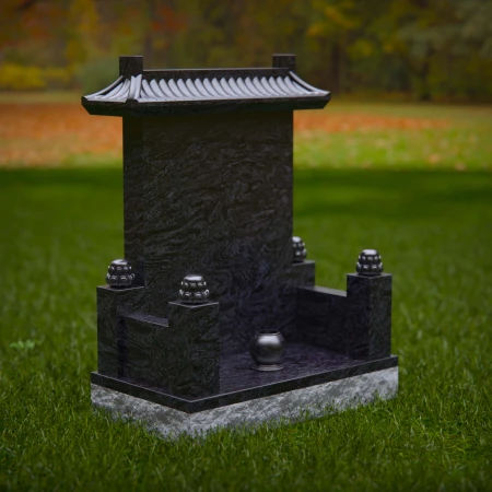 1900 - Traditionelles Denkmal mit Ziegeldach in ruhiger natürlicher Umgebung