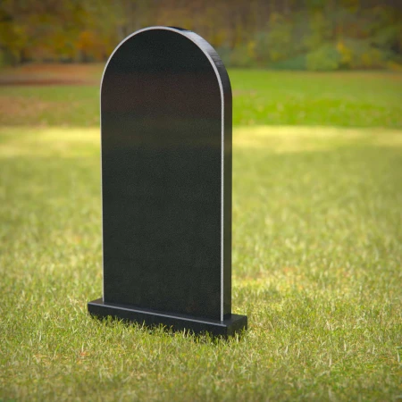 headstone, tombstone, bronze grave markers, grave ornaments, polished black granite headstone with engraved Jesus Christ figure, elegant black granite memorial stone featuring a religious depiction.