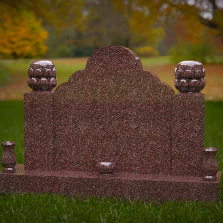 1892 - Scalloped Double Monument with Ornate Top Finials