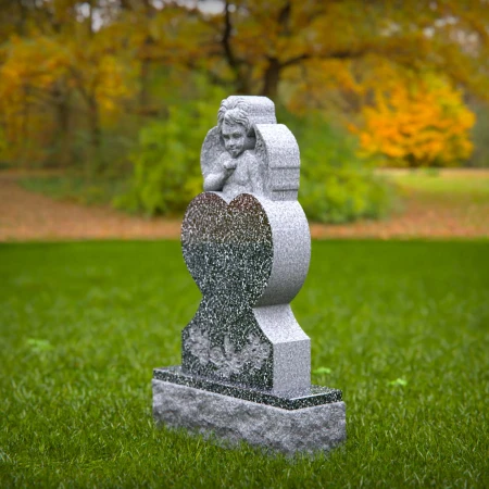 Compassionate memorials sculpted with angel and soft flower relief