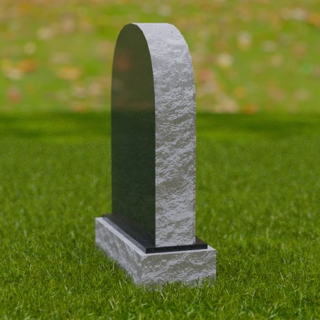 1683 -Traditional Arched Memorial Headstone with Rustic Edge – A Timeless Tribute
