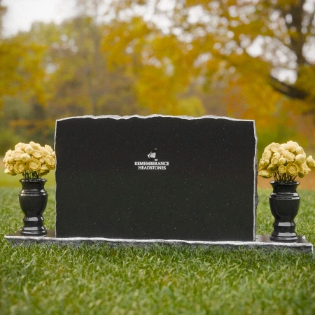 1850 - Flat Top Companion Headstone with Rustic Edge