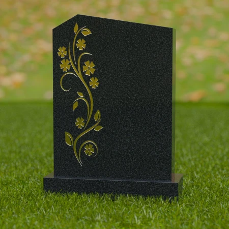 1694 - Lápida Conmemorativa con Elegante Grabado Floral